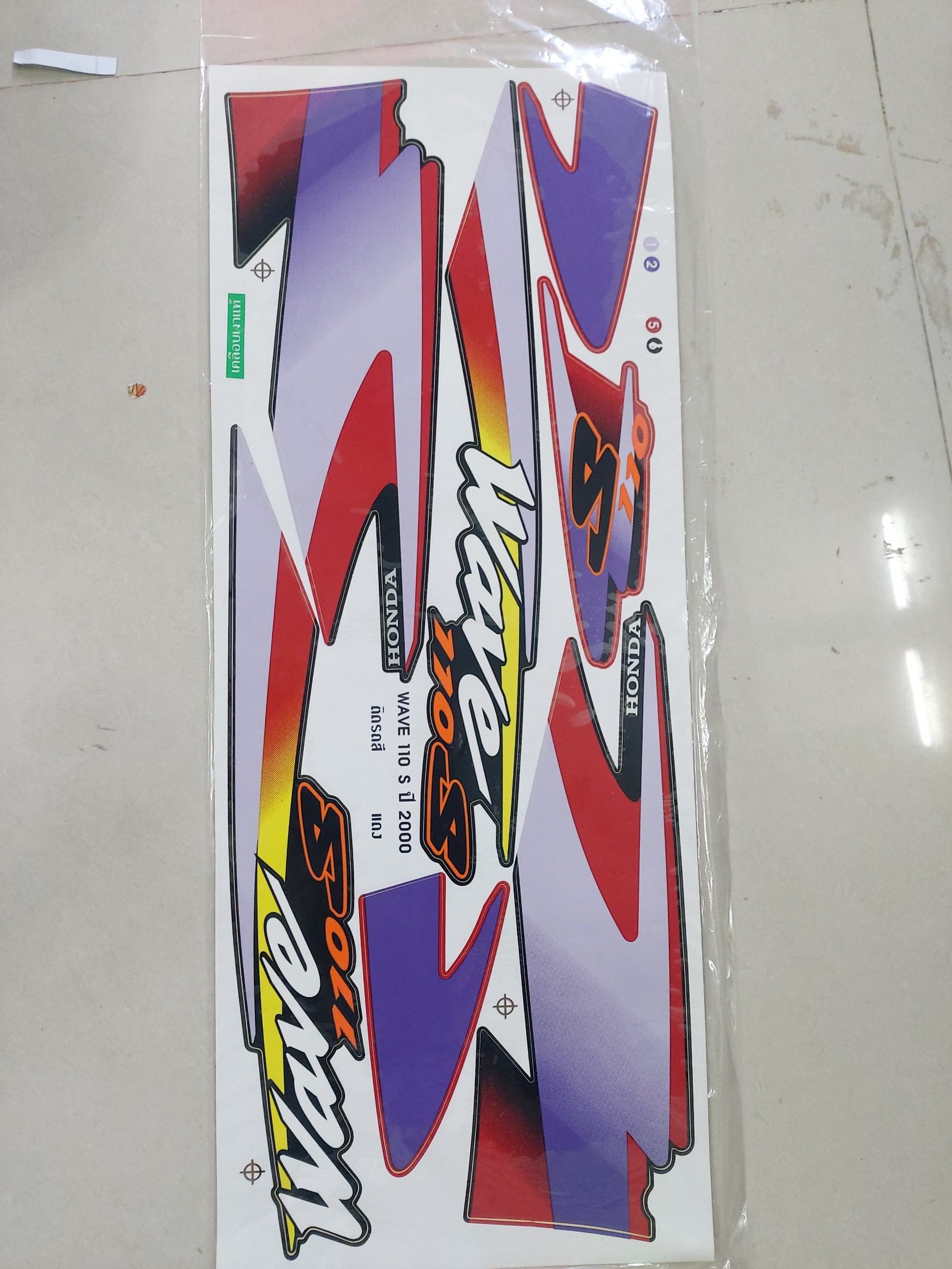 Tem lụa wave 110 s 2000 thái đỏ đen