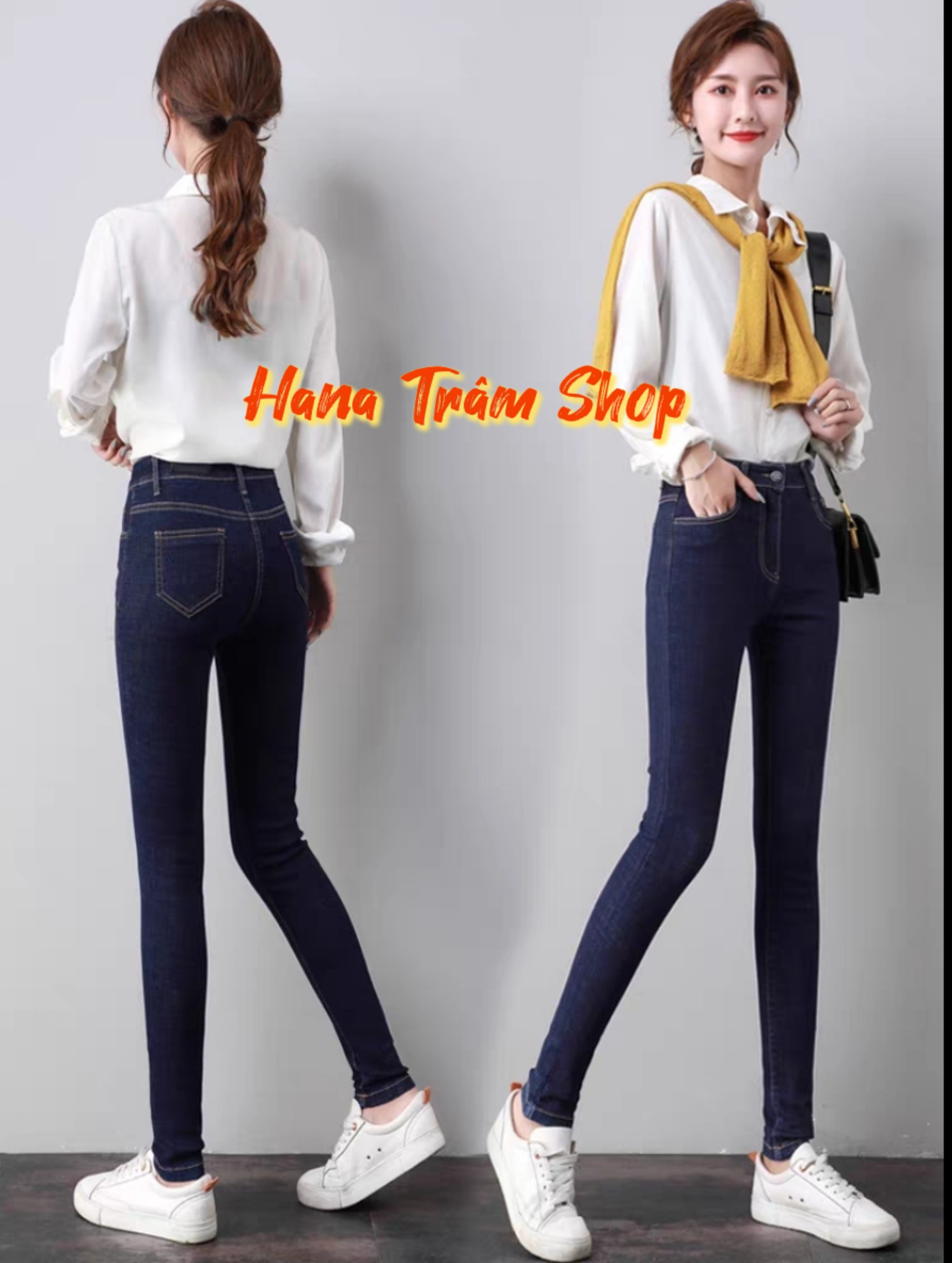 [SIZE BIG] Quần Jean Nữ Vải Xước Màu Xanh Co Giãn Mạnh