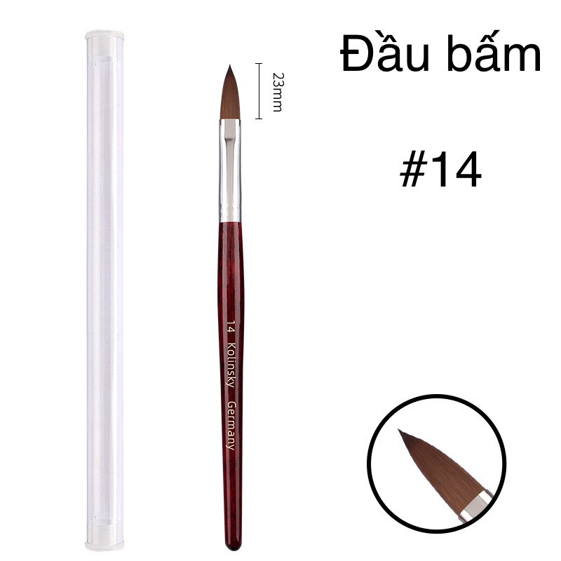 Cọ đắp bột kolinsky germany chính hãng - cọ đắp bột số 10, 12, 14, 16, 18, 20 chuyên dụng ngành nail