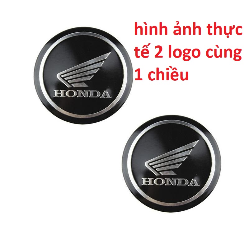 Bộ 2 Logo Tròn Honda nhôm Dán keo 3M