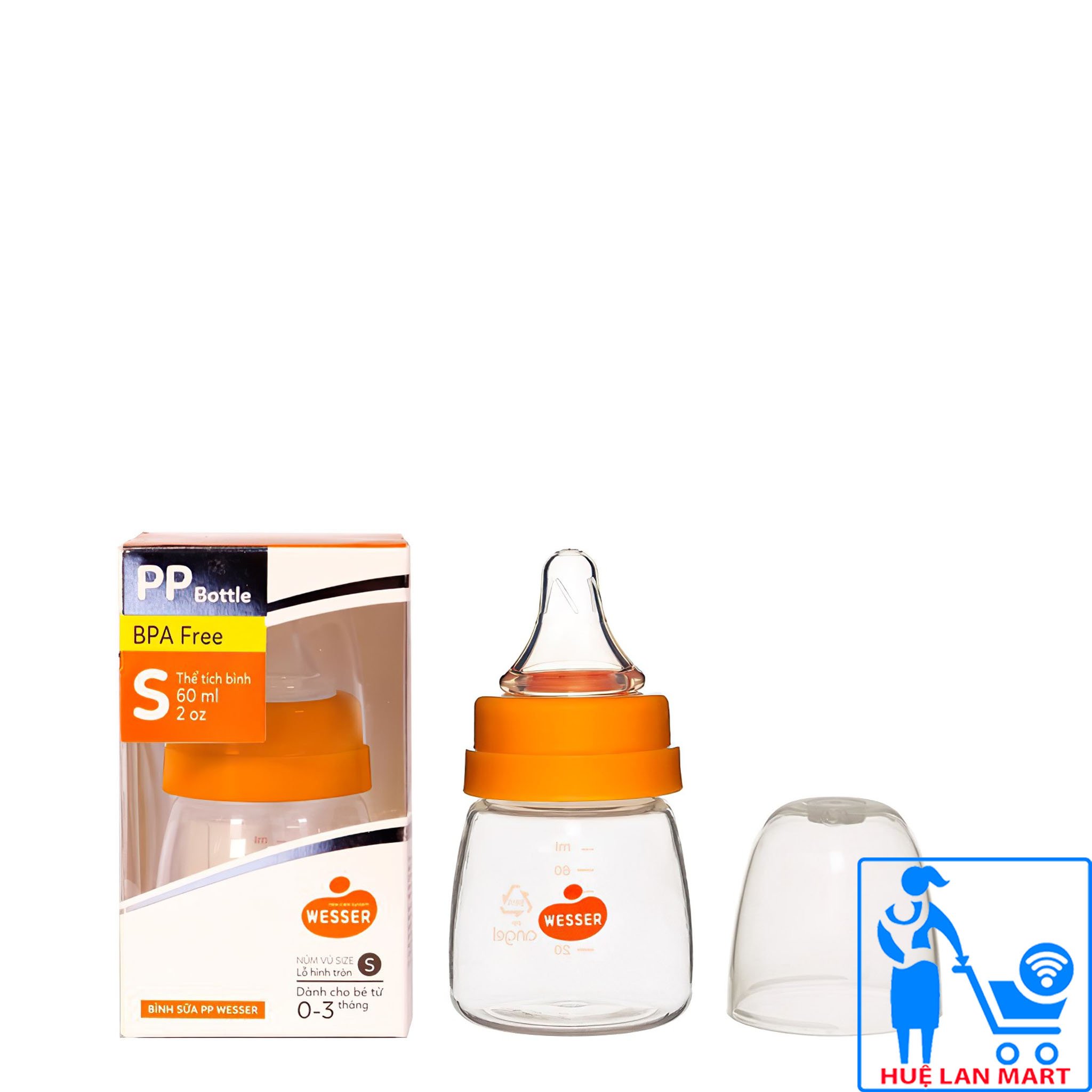 Bình Sữa PP Wesser Cổ Nhỏ 60/140/250ml
