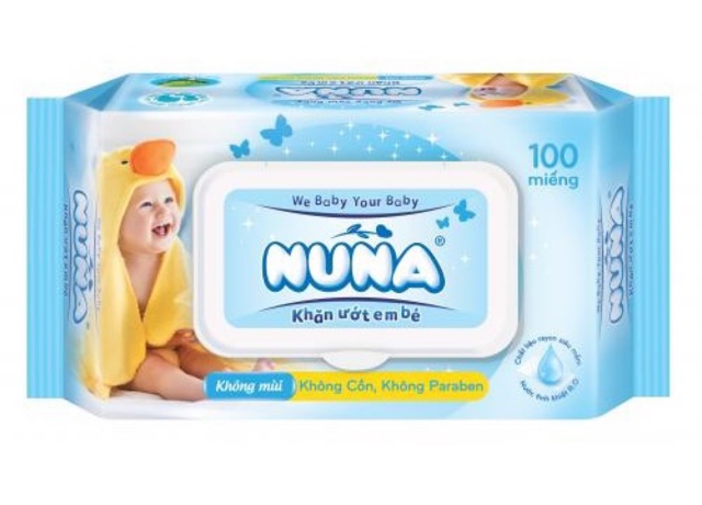 Khăn ướt NUNA ( 100 miếng ko mùi )