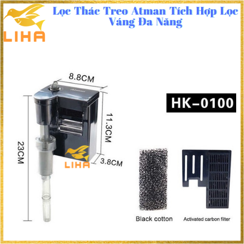 Lọc thác treo atman tích hợp lọc váng đa năng cho bể cá cảnh