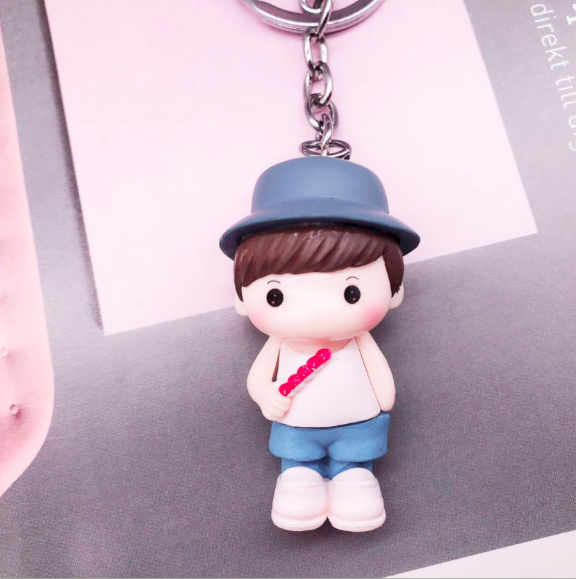 [HCM]Móc khóa đôi hình cô cậu bé cầm cây hồ lô siêu cute có bán lẻ