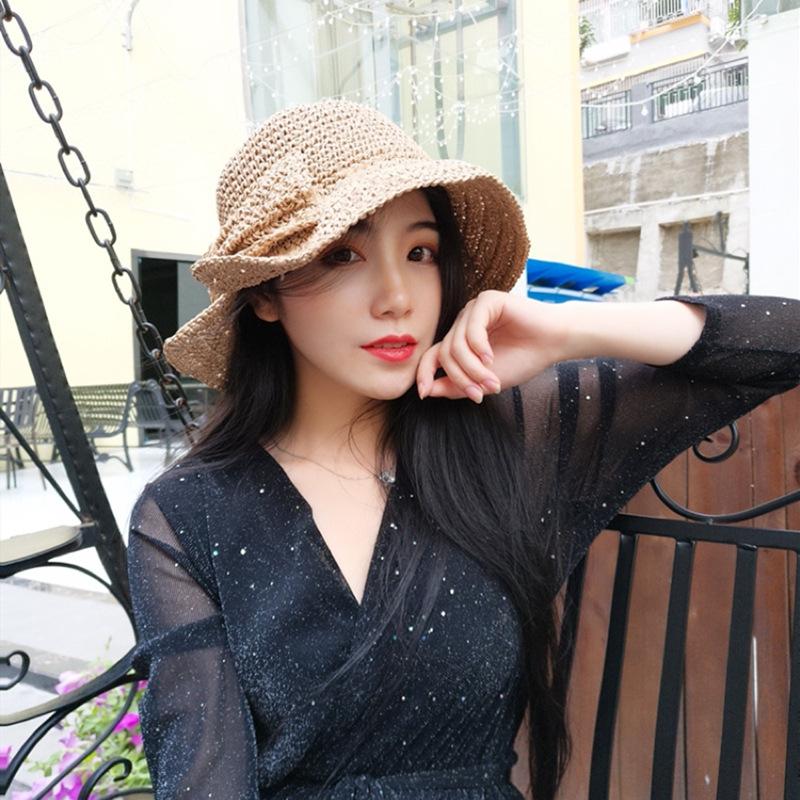 Straw hot hit bow beach hat-100style.net