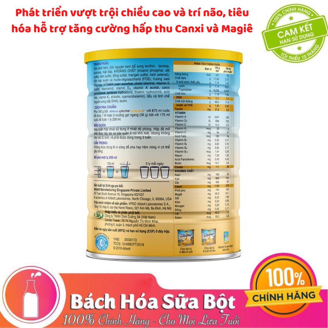 Sữa Bột Abbott Grow Gold 6+ - 900g