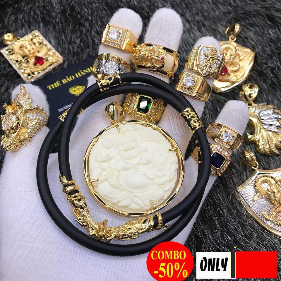 Dây chuyền cao su mặt Phật Di Lặc