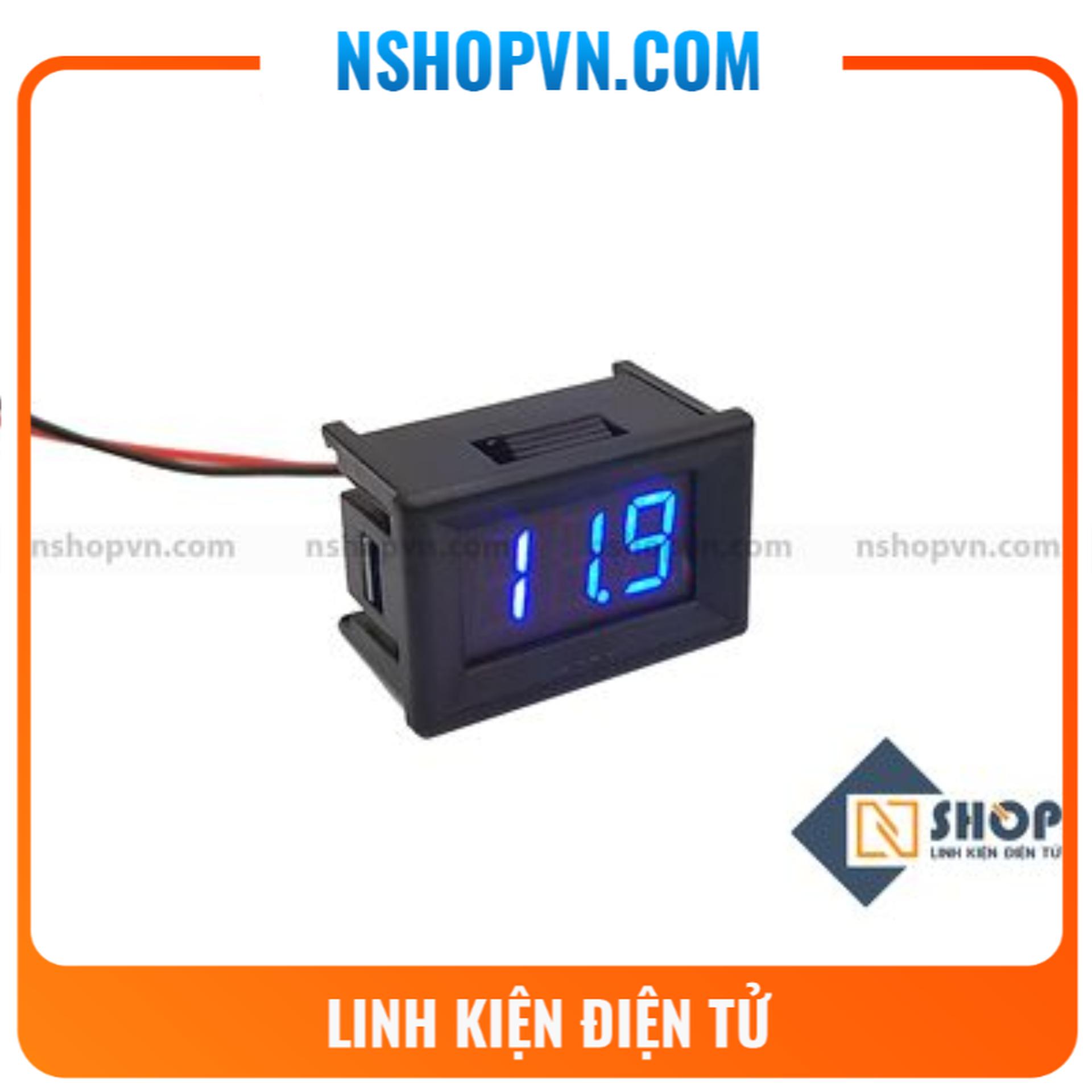 Đồng hồ đo áp 30VDC Xanh Dương có vỏ bảo vệ