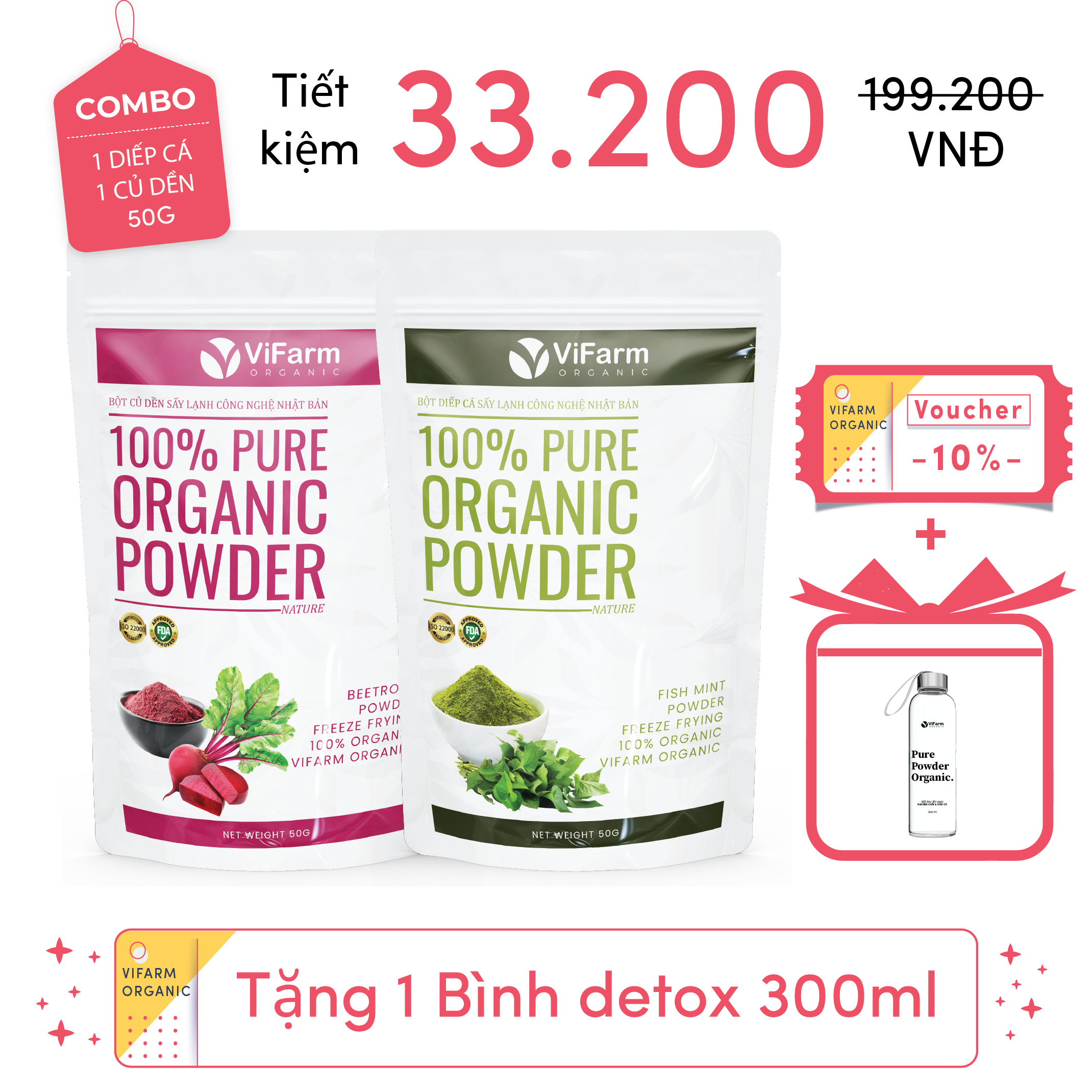 Bột Diếp Cá Nguyên Chất ViFarm 50g