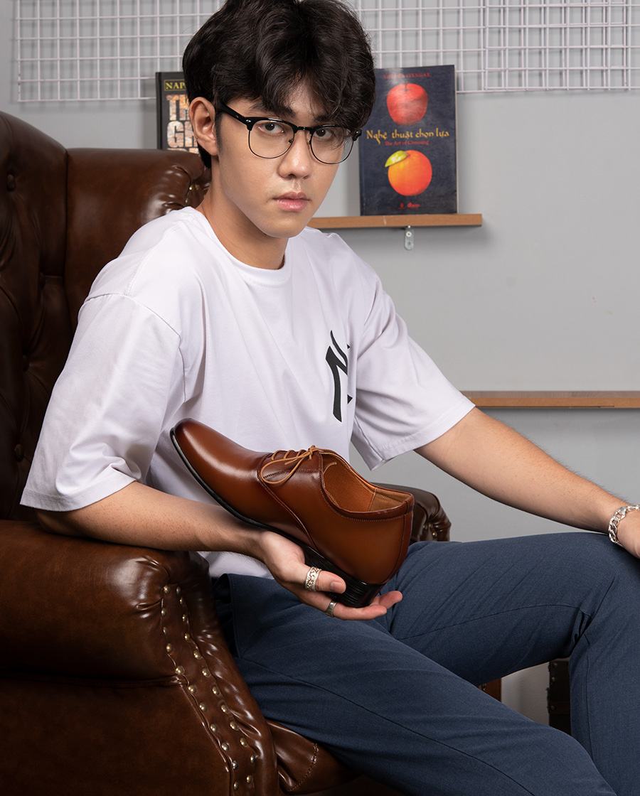 [8CM] Giày Tăng Chiều Cao Nam T&Tra S1062 Đen Trơn - Cao Bí Mật Từ Bên Trong