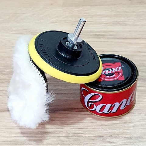 Bộ 4 Dụng Cụ Gắn Máy Mài Cầm Tay Chuyên Dùng Đánh Bóng Xe Máy Xe Ô Tô Gồm Bộ Đế Phớt 100mm _Hộp Cana 100g