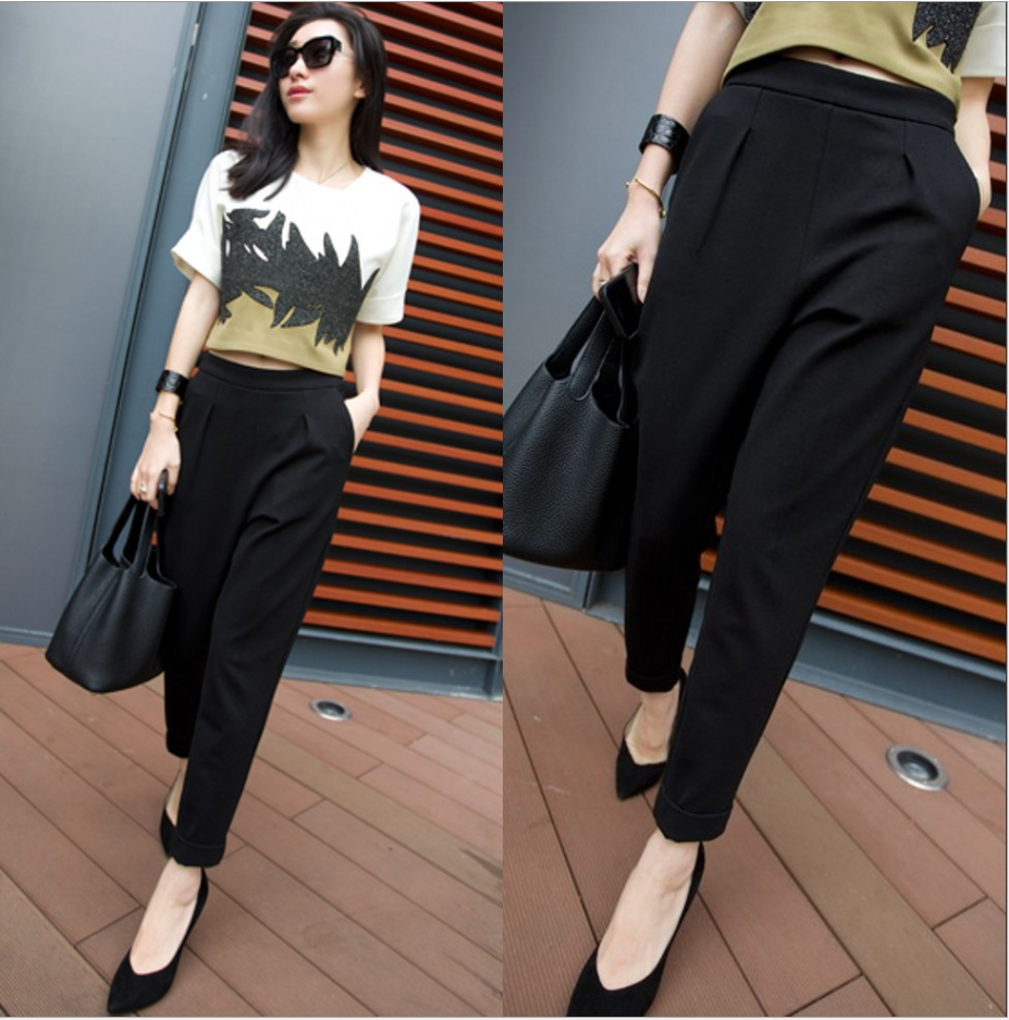 Quần baggy nữ cạp chun QT22