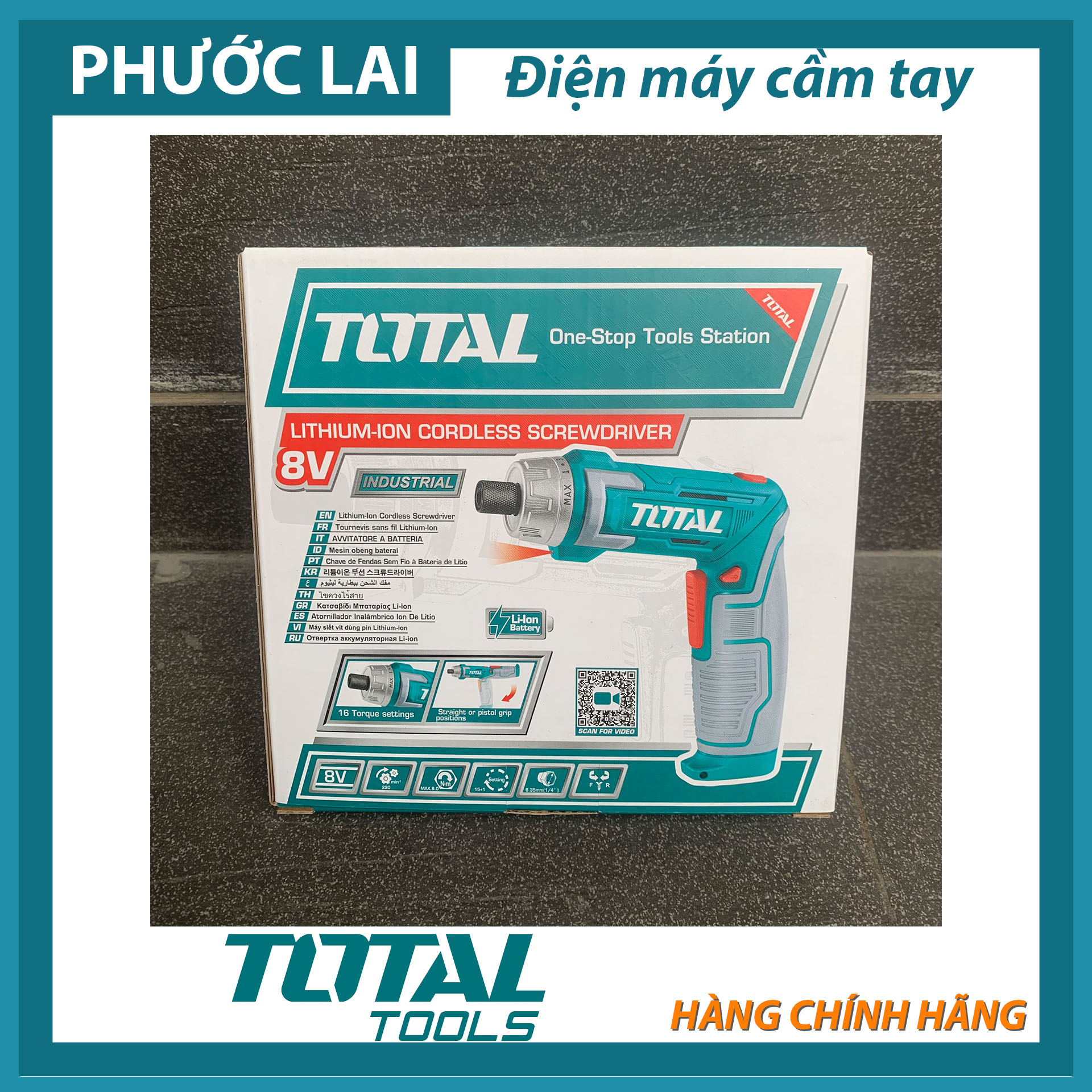 Máy siết vít dùng pin 8V (Chính Hãng) TOTAL TSDLI0802