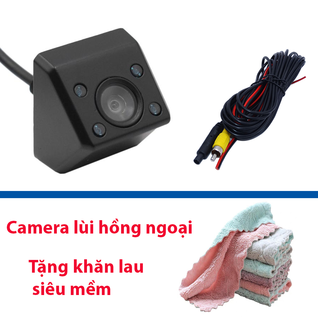 Camera lùi hồng ngoại, vỏ hợp kim, chân cắm AV, dùng cho màn hình DVD, android, LCD