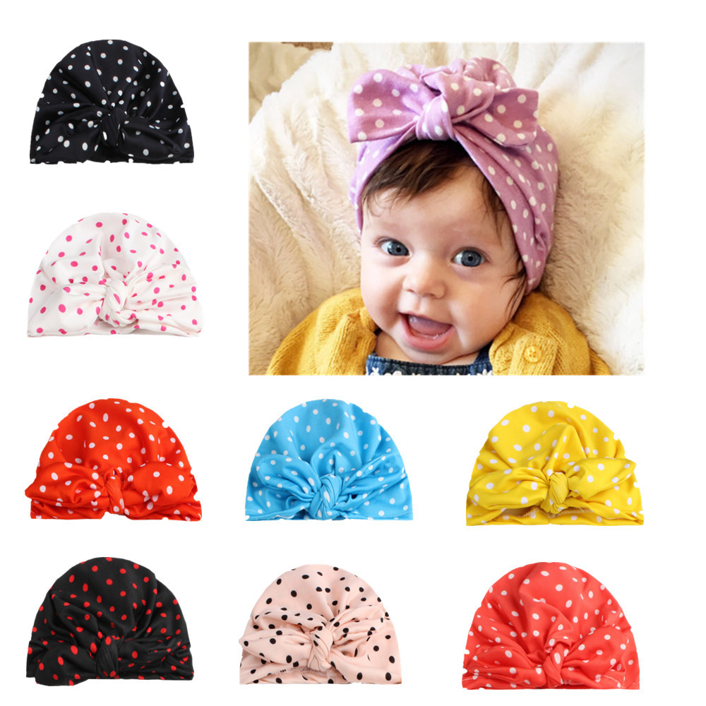 Mũ turban có nơ cho bé gái(0-10tháng)