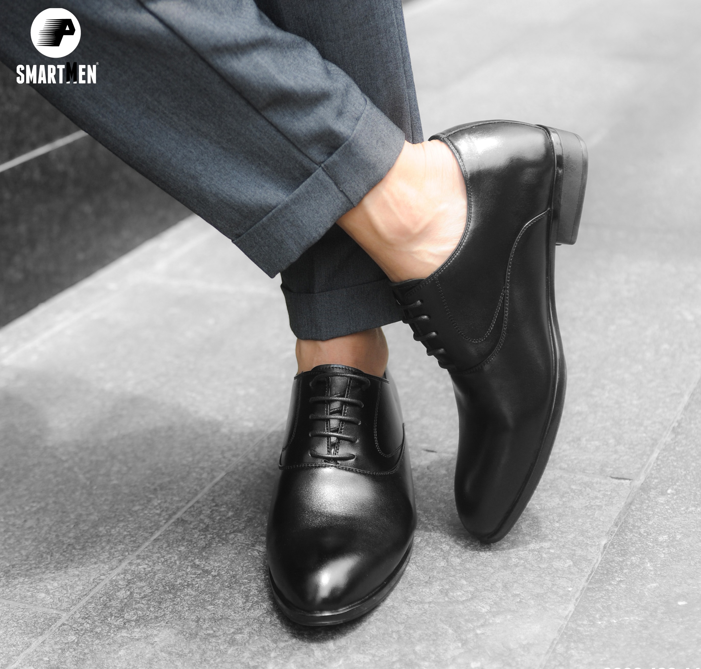 Giày Công sở Tăng chiều cao SMARTMEN GC-08 Đen