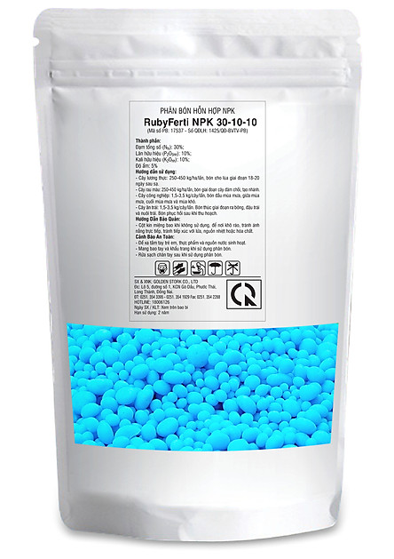 Phân bón NPK 30-10-10+TE Hi-Tech: RubyFerti(1kg) - Thuộc Tập Đoàn Phân Bón Con Cò Vàng