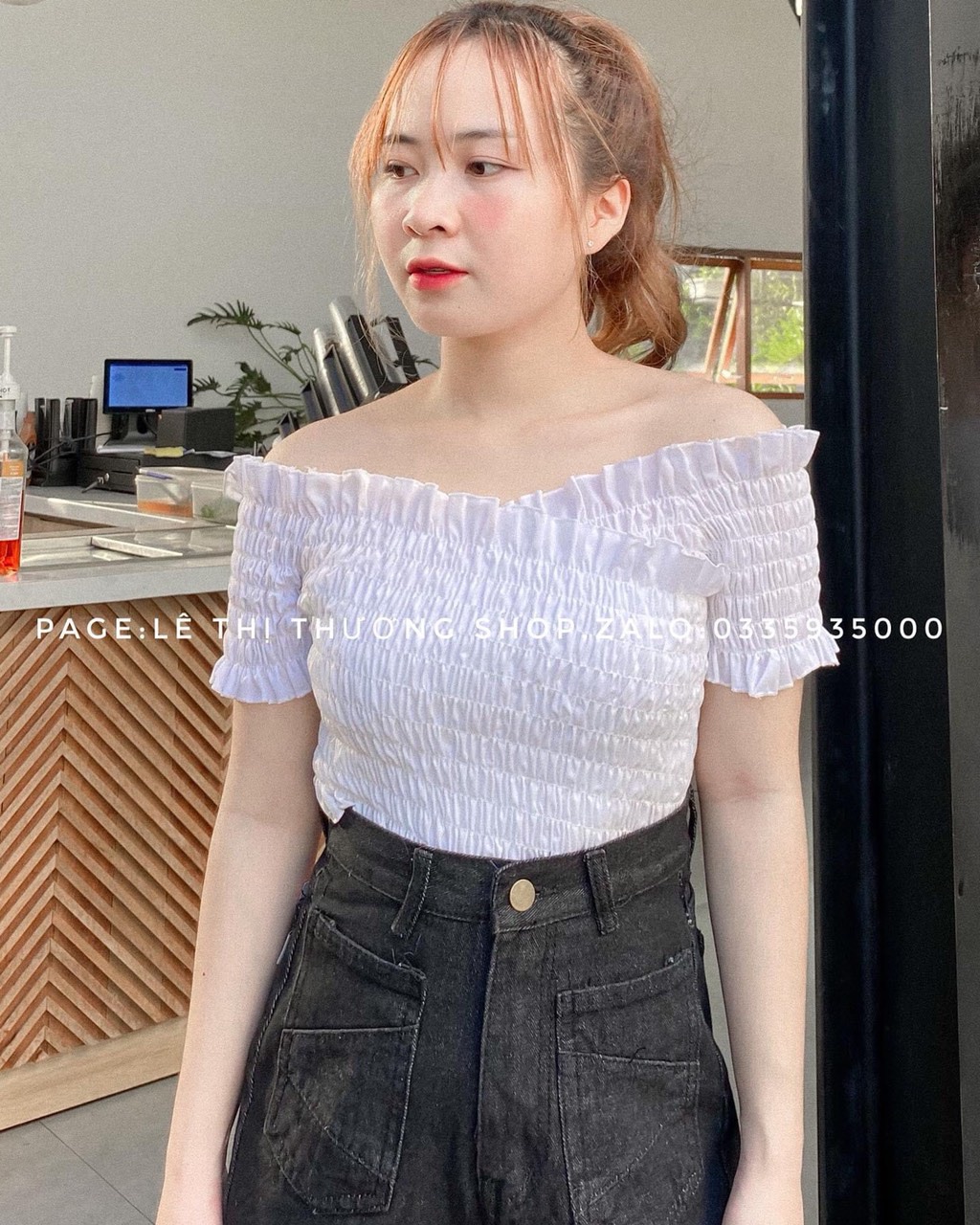Áo Kiểu Bẹt Vai Đắp Chéo 2M