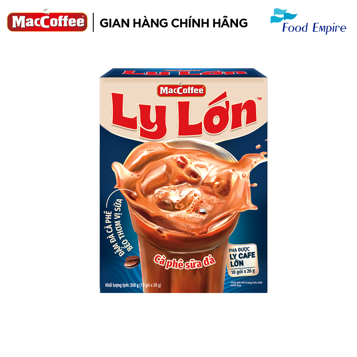 Combo 3 hộp Cà phê Ly Lớn - Maccoffee (hộp 10 gói x 26g)