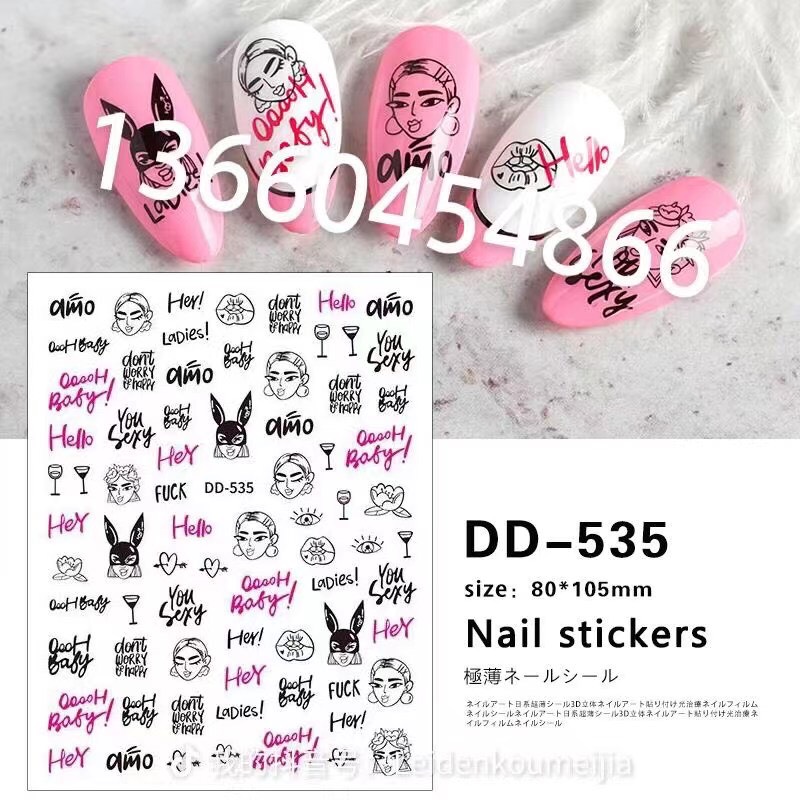 STICKER DÁN MÓNG CHỦ ĐỀ CHỮ 2