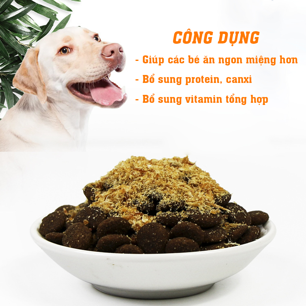 [HCM]Chà bông gà cho chó mèo Captain (Túi 500gr) dùng để trộn cơm và hạt
