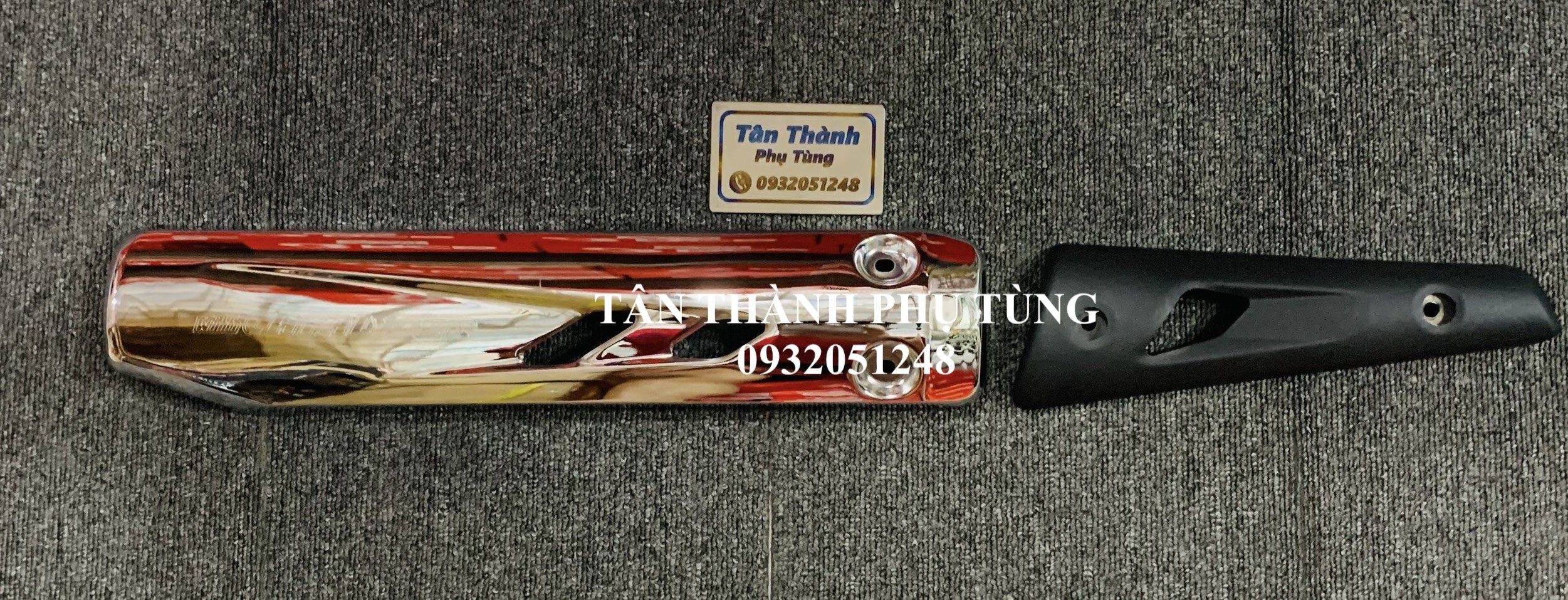 Ốp pô Exciter 2010 Inox, Inox sơn Đen ( 2 miếng)