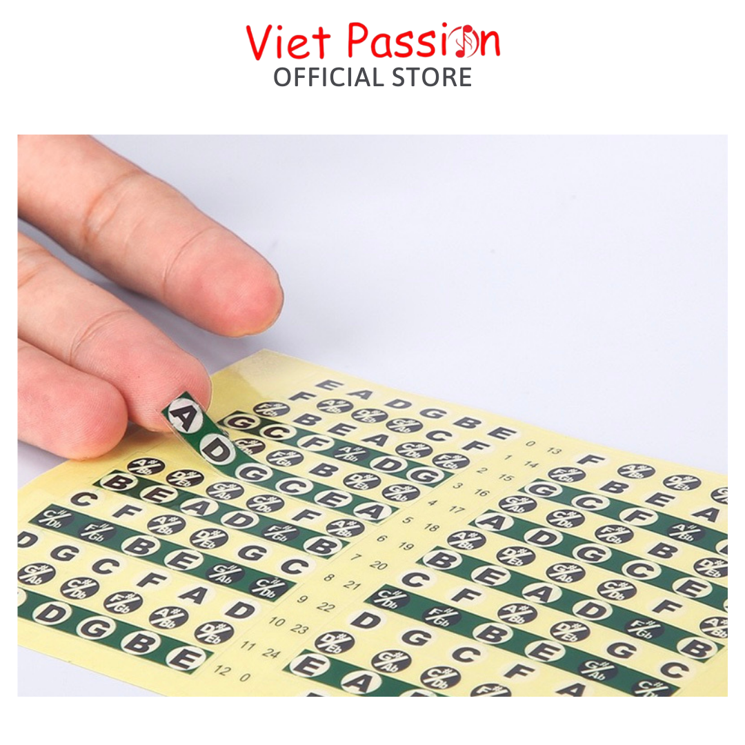 Sticker guitar ukulele dán nốt cần đàn guitar ukulele Viet Passion
