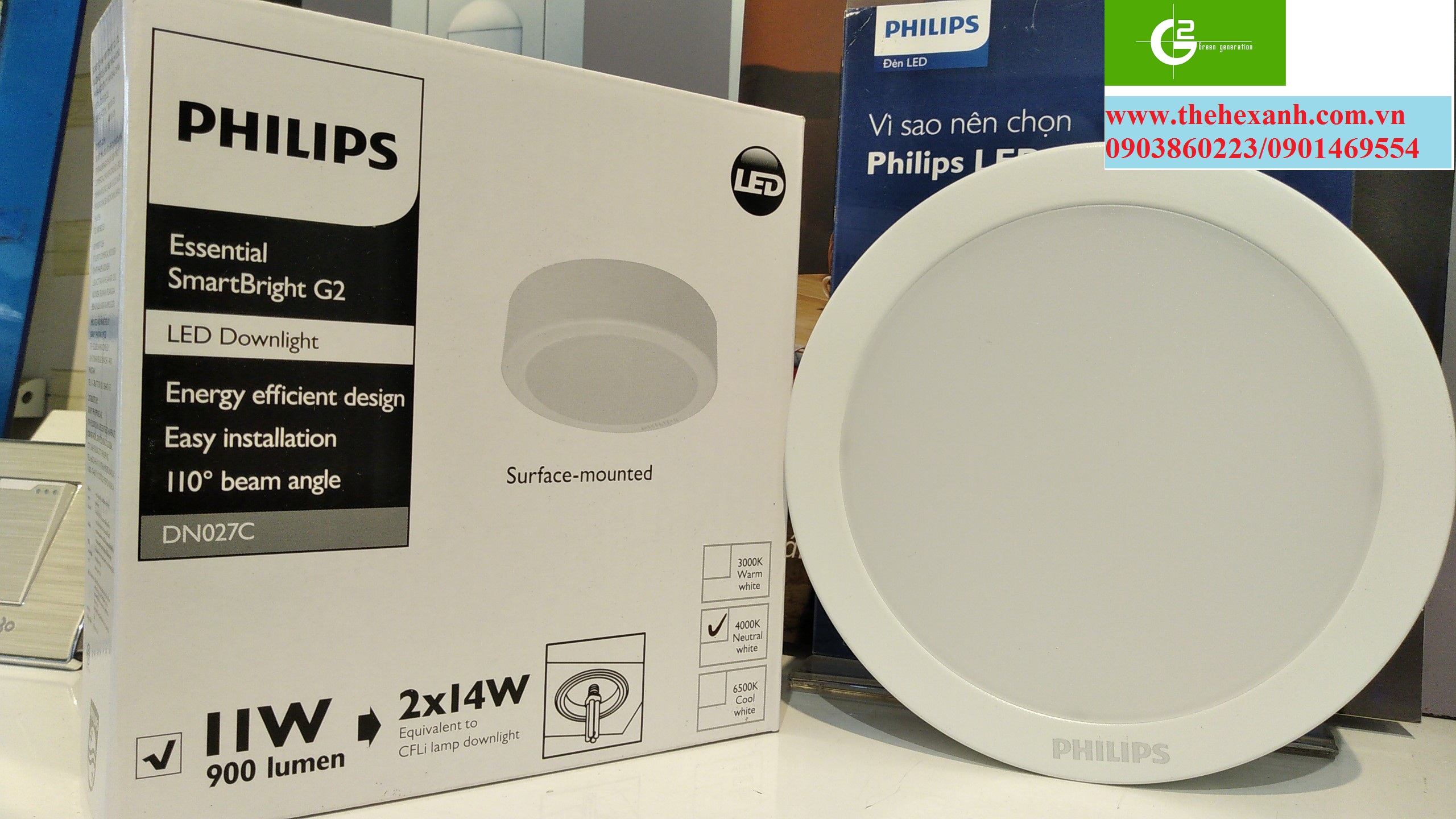 [HCM]Bộ đèn nổi ốp trần Philips LED DN027C 11W D150 (Trắng/Vàng/Trung tính)