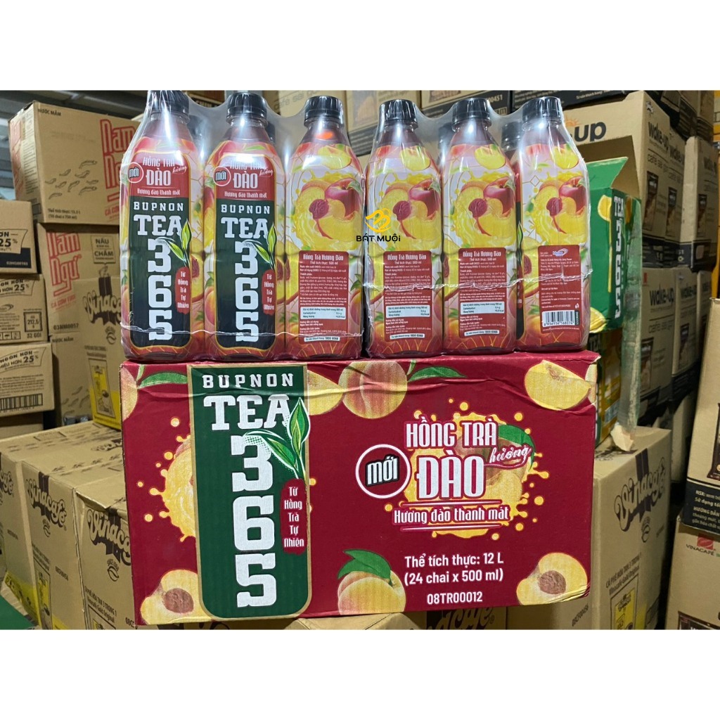 Bupnon ea365 peach tea bottles 500ml-bat Muoi tea