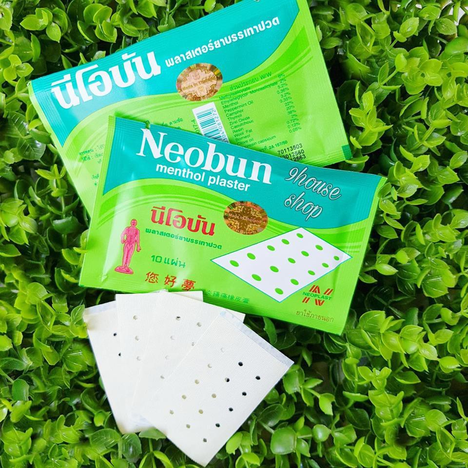 1Gói (10 miếng)  DÁN GIẢM ĐAU NEOBUN MENTHOL PLASTER THÁI LAN