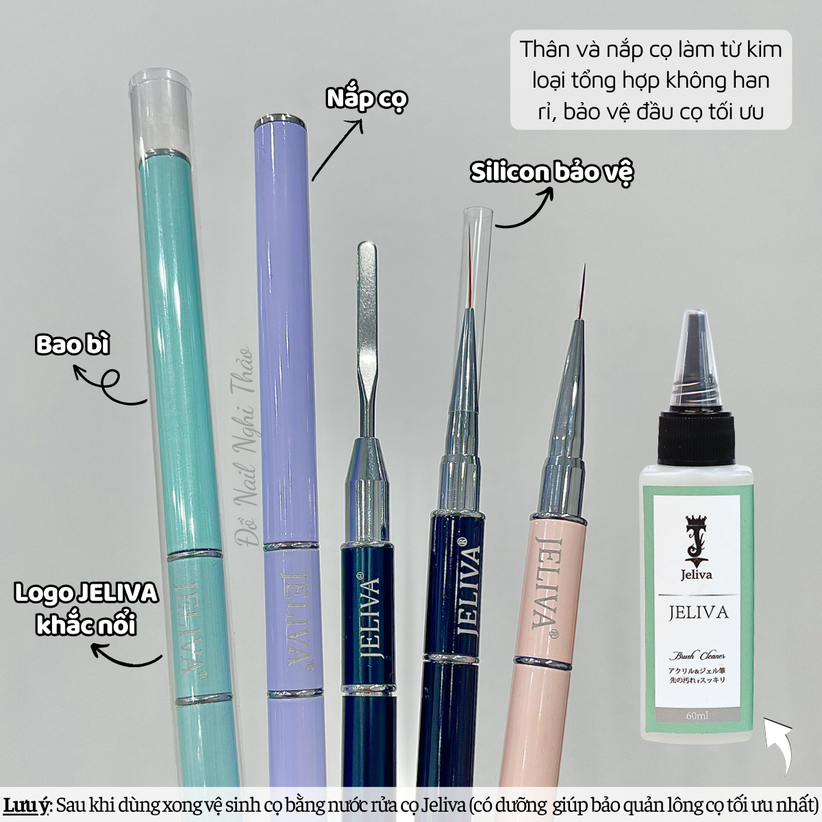 Cọ vẽ nét nail 2 đầu JELIVA