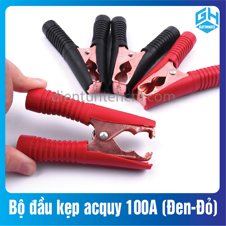 Bộ đầu kẹp acquy 100A (Đen-Đỏ)