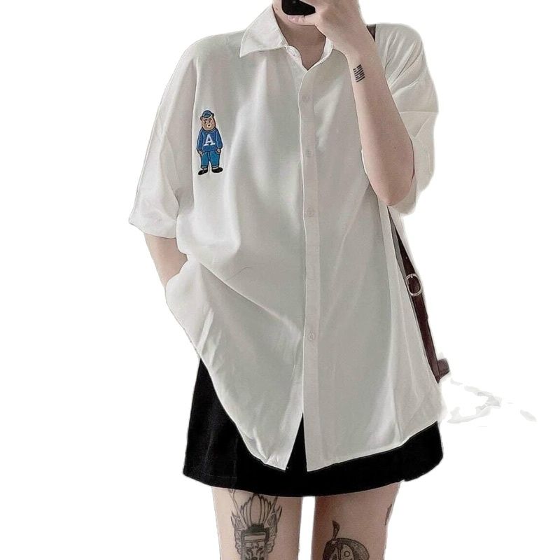 ÁO SƠ MI TRẮNG HÌNH GẤU CỰC KUTE