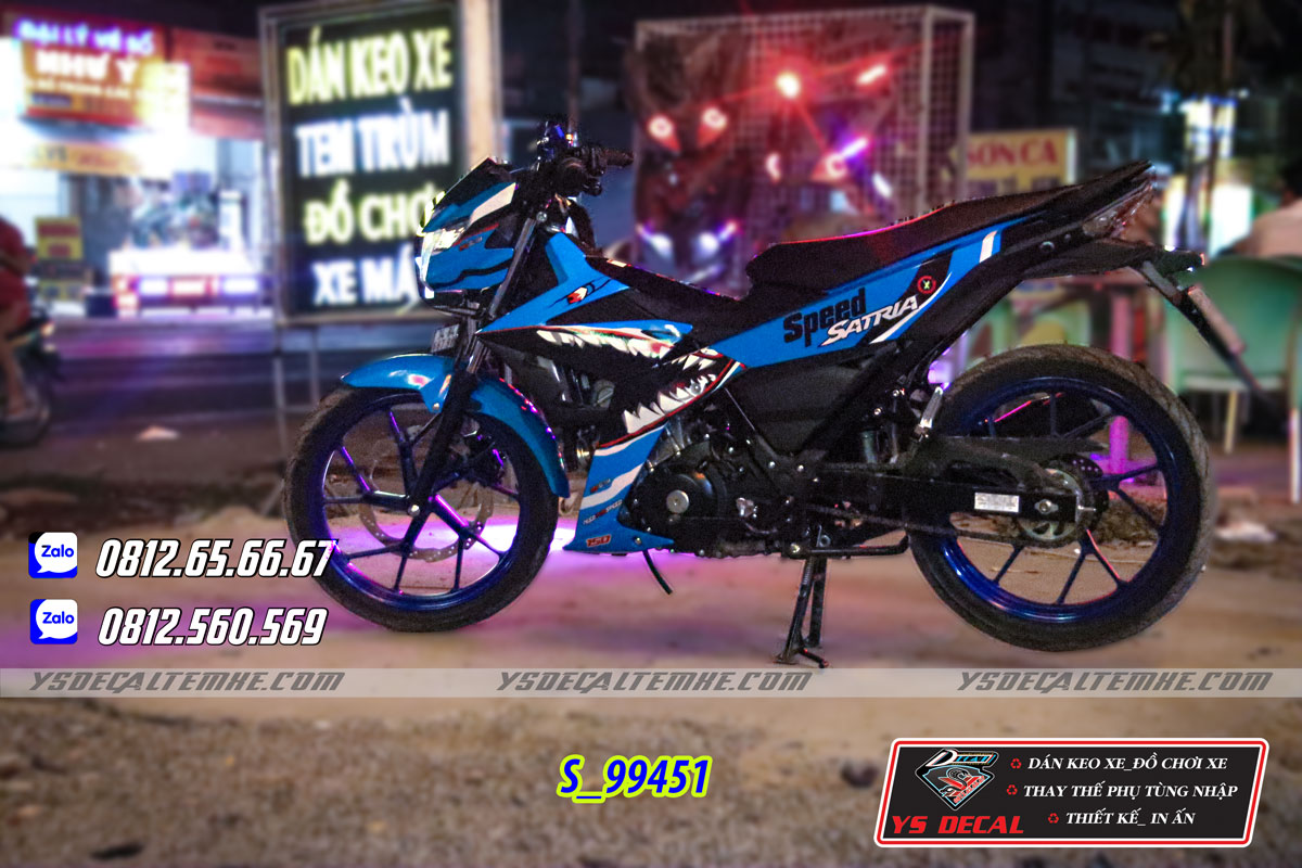 Tem trùm Satria cá mập xanh