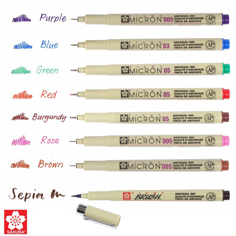Bút line đi nét SAKURA PIGMA MICRON ĐỦ SIZE