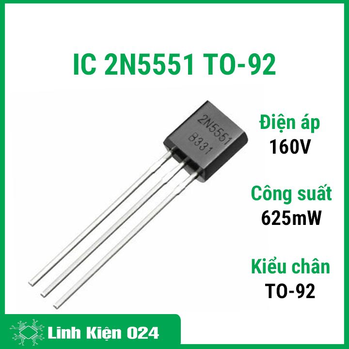 2n5551 to-92 0.6a/160v transitor khuếch đại npn