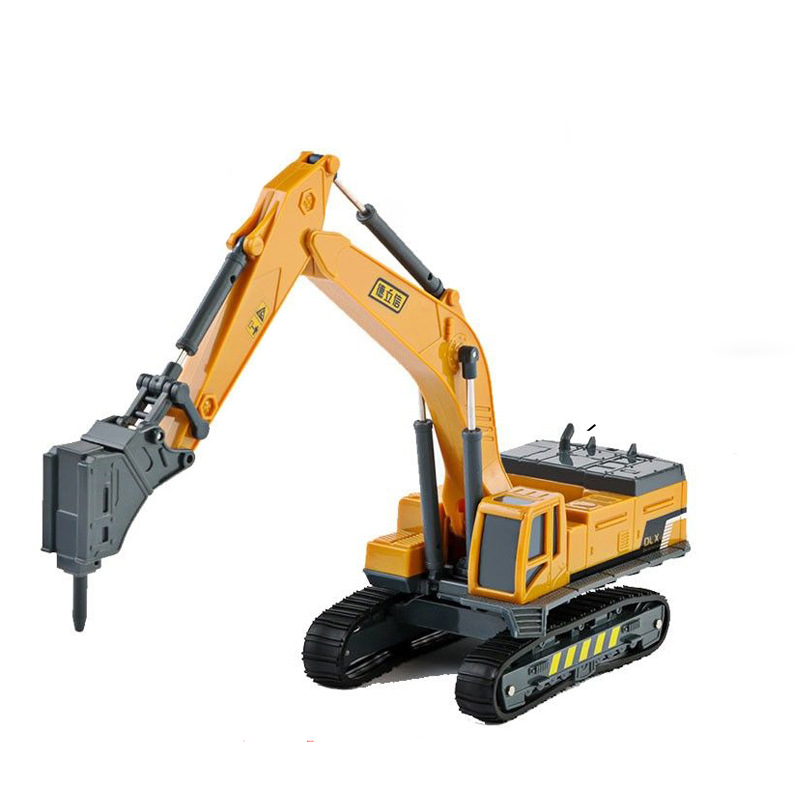 Đồ chơi mô hình KAVY cho bé xe đục phá bê tông mô phỏng chi tiết xe ngoài đời thực, với các khớp chuyển động