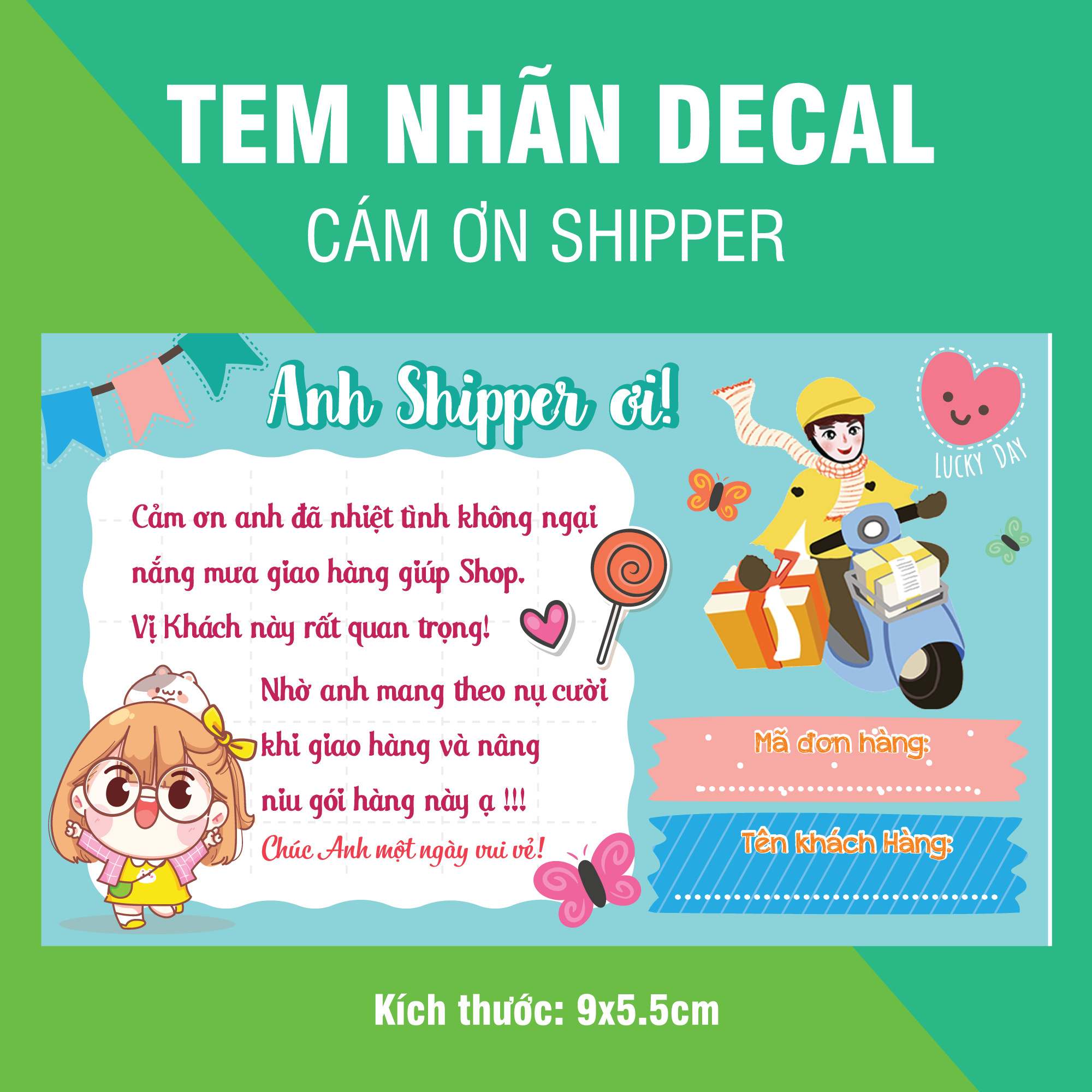 100 Nhãn dán, tem decal có keo sẵn cám ơn shiper, Quay Video Kiểm Tra Đơn Hàng