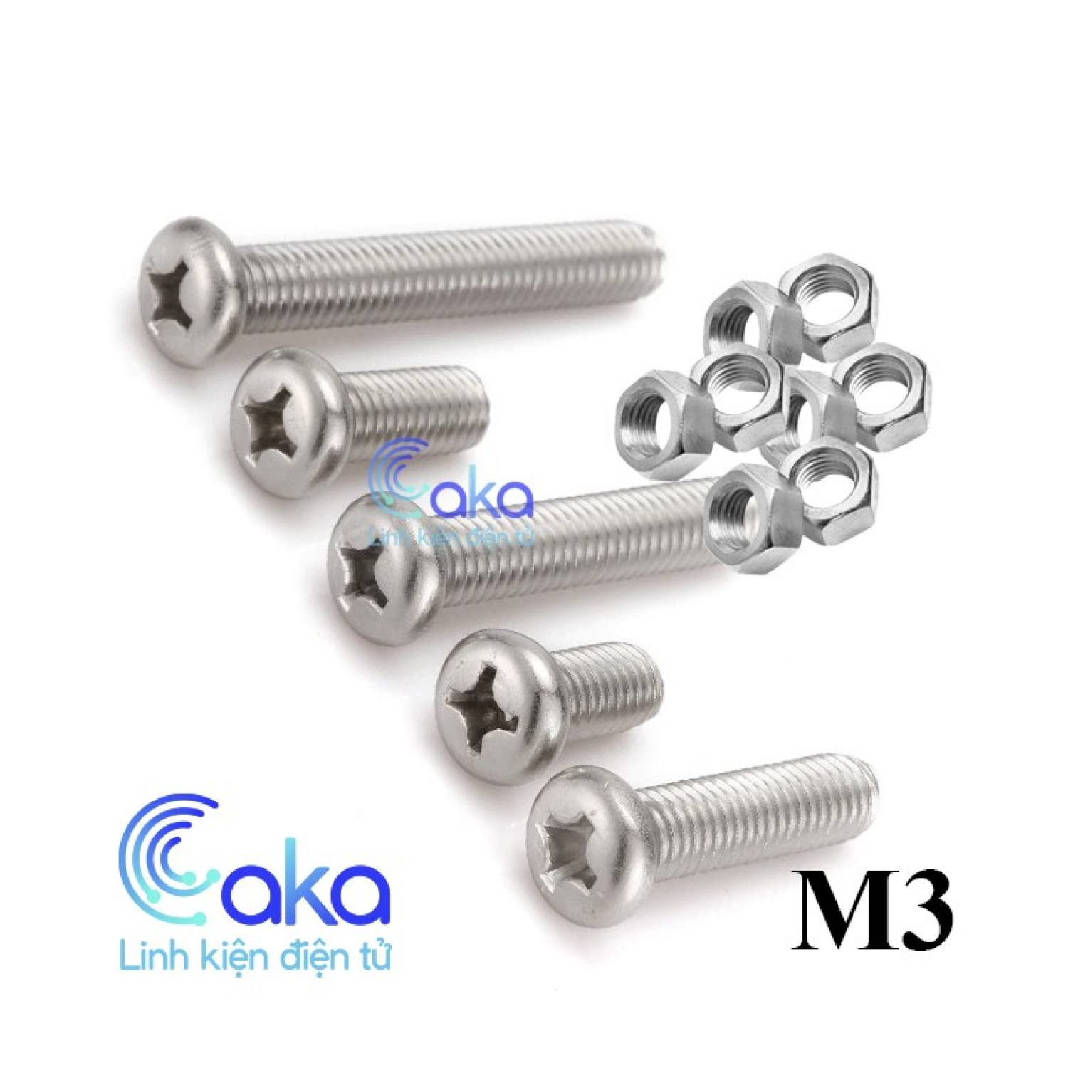 Vít m3 + tán độ dài tùy chọn