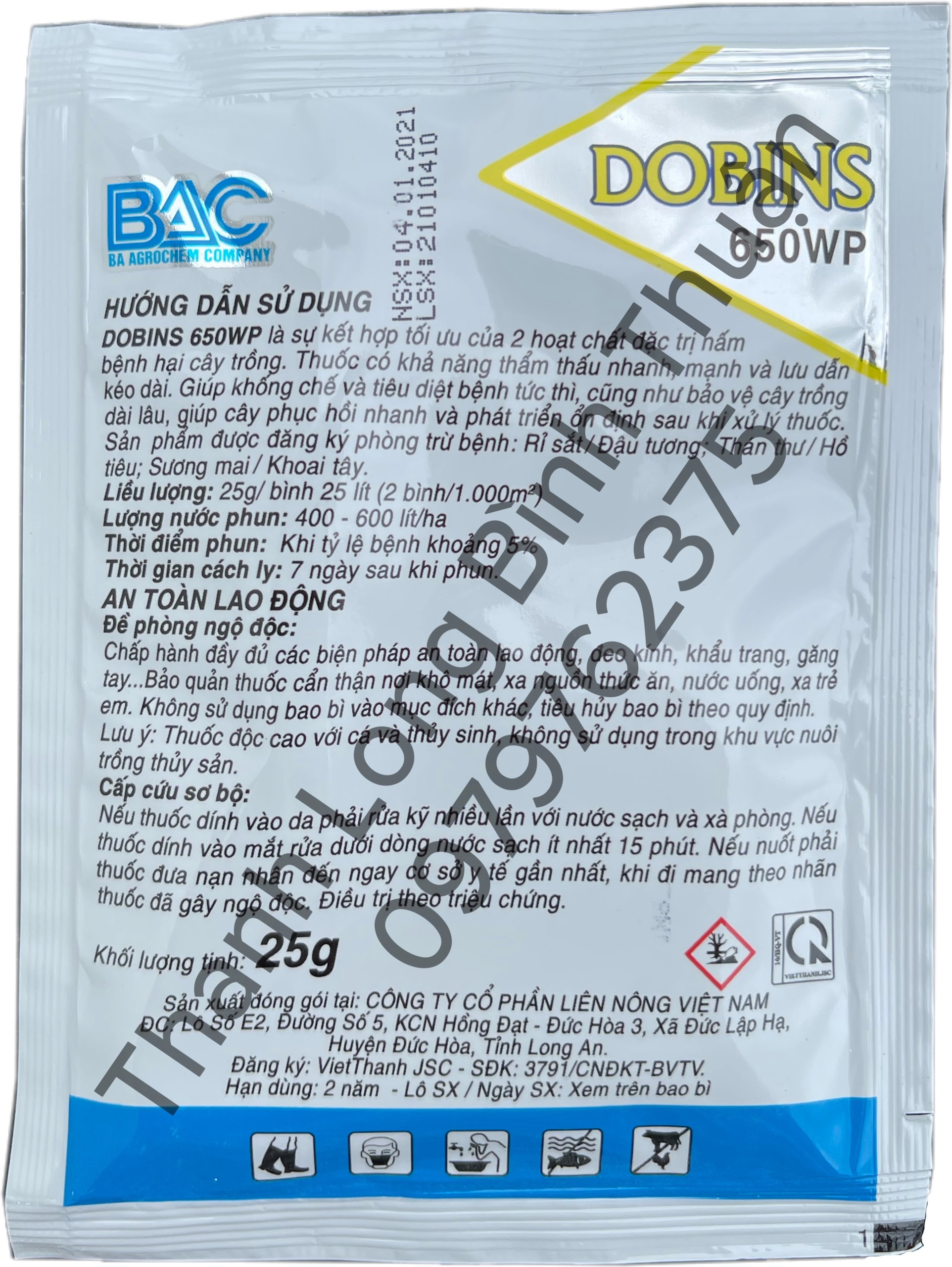 Thuốc Trừ Bệnh - Dobins 650WP - Siêu Sạch Nấm (gói 25g)