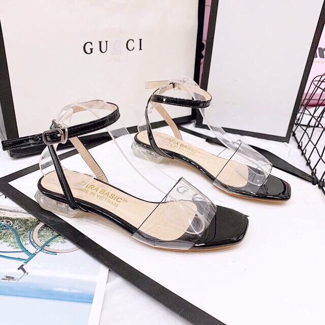 ( Siêu Rẻ) Giày sandal gót trong quay trong