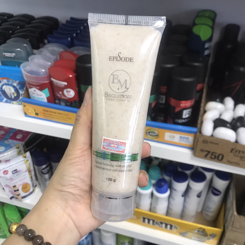 Sữa rửa mặt BEAUMORE Episode Srub Foam - srm hạt mơ 120g