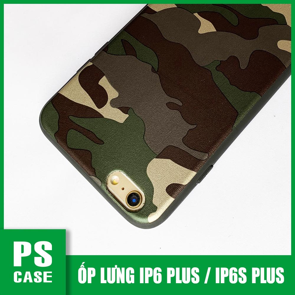 (Màu xanh) Ốp lưng camo iPhone 6 Plus / iPhone 6s Plus dẻo toàn phần - PS Case phân phối