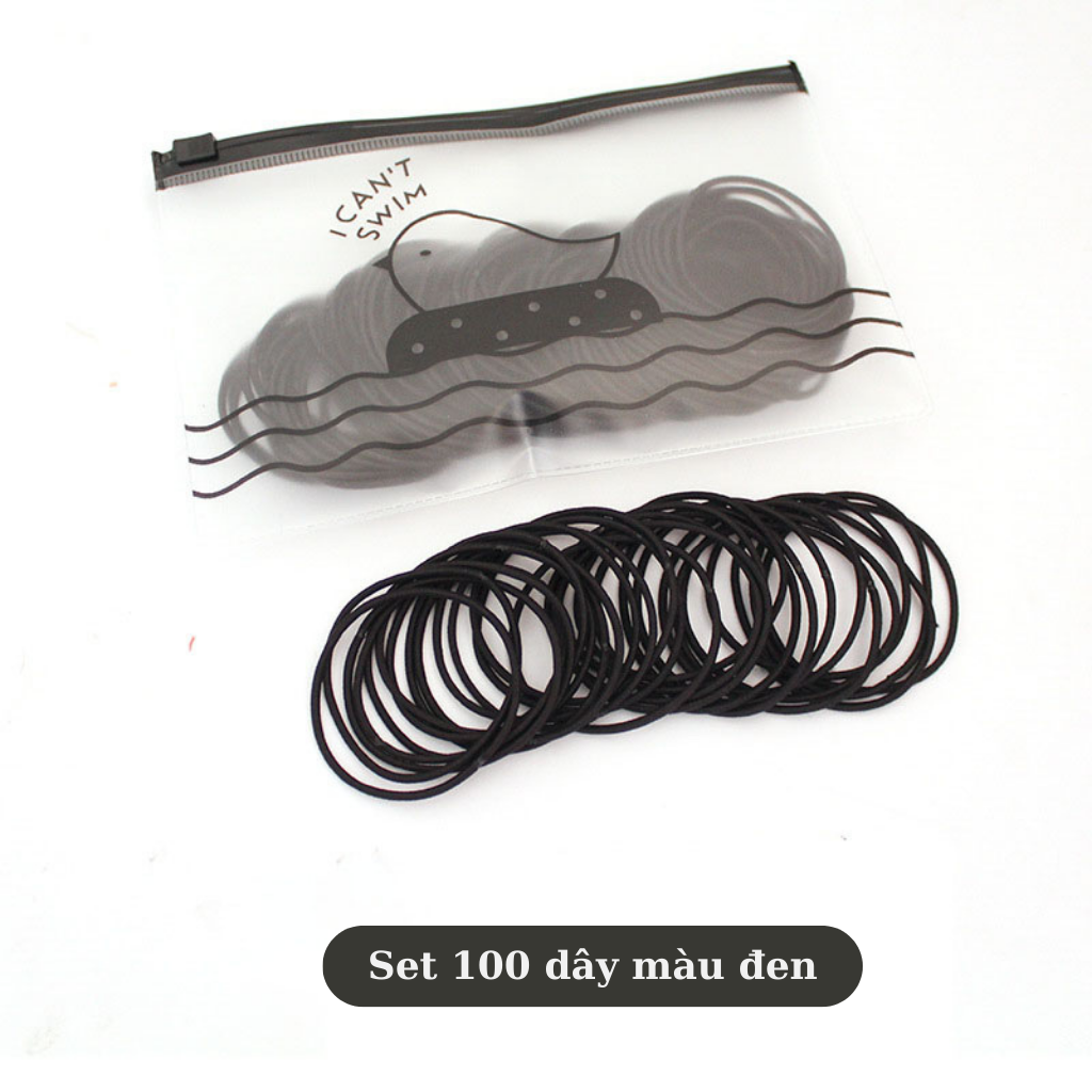 Set 100 dây cột tóc nữ đẹp dễ thương ( có túi Zip) CT01