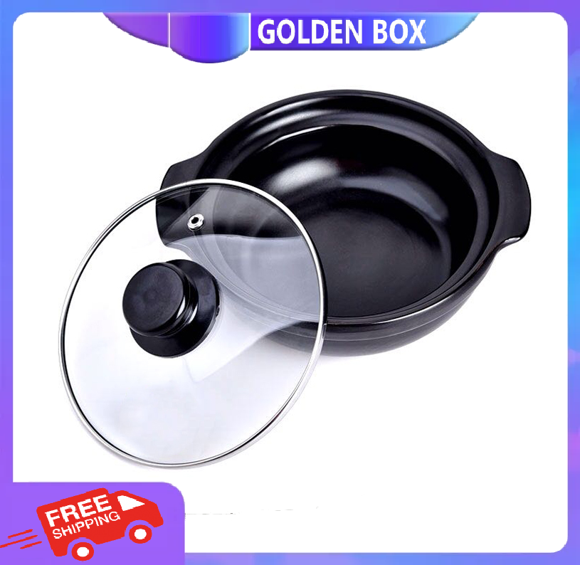 Nồi đất nắp kính dày dặn đỉnh 6, 0,5l 1l 1,5l 2l
