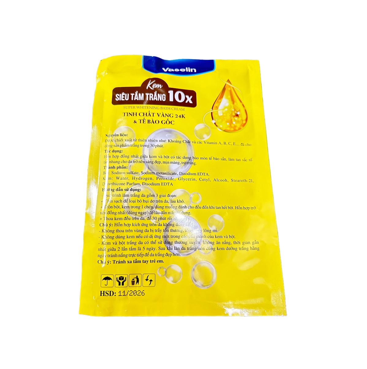 Kem Tắm Trắng Vaseline 10X Thái Lan 150gr