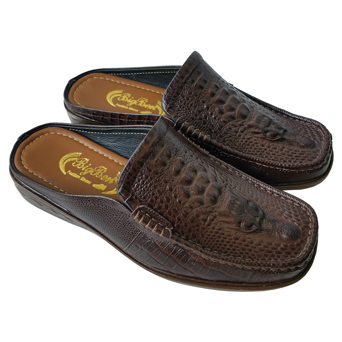 Giày Sục Nam BIGBEN Da Bò Vân Cá Sấu Cao Cấp DN134