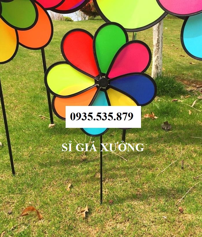 HCM - Chong chóng vải 8 cánh cầu vồng - Chong chóng Trang trí xe trà sữa  xe cà phê - chong chong 2 tầng 3 tầng