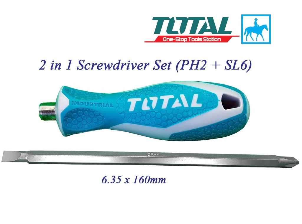Bộ 4 cây tuốc nơ vít dẹp và bake Total THTDC250401