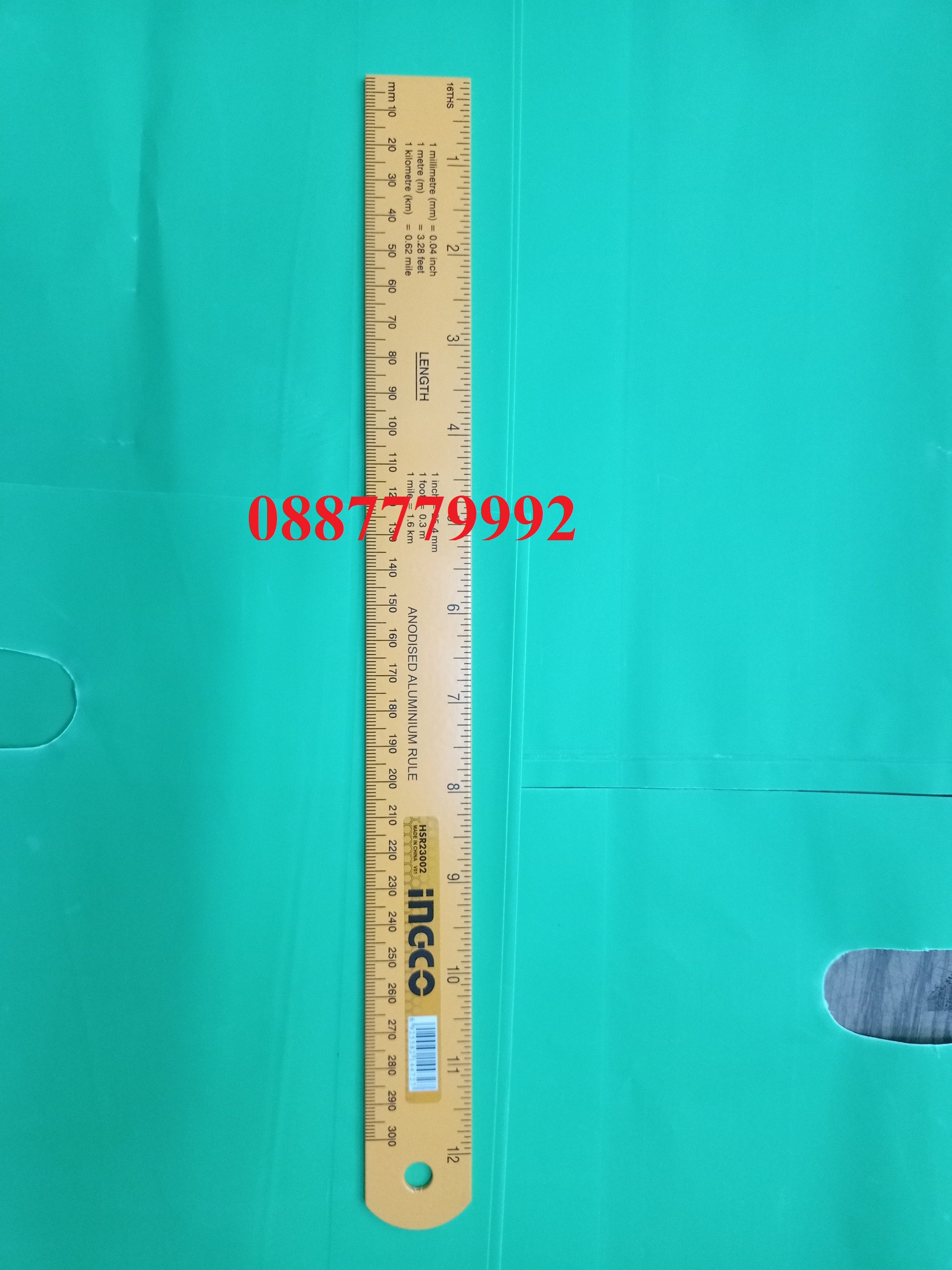 Thước nhôm 30cm ingco HSR23002